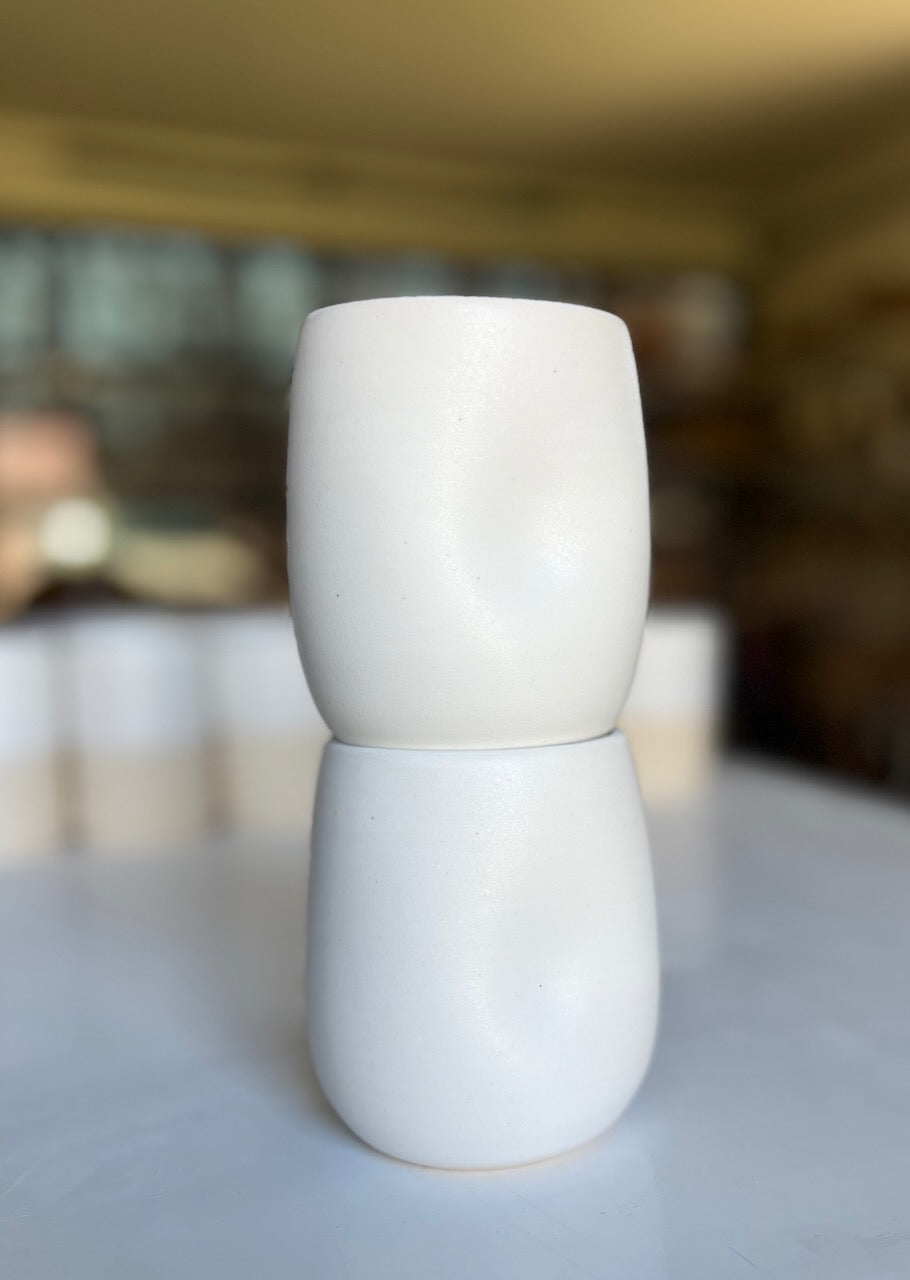 Matte White Wine Cups (set of 2)