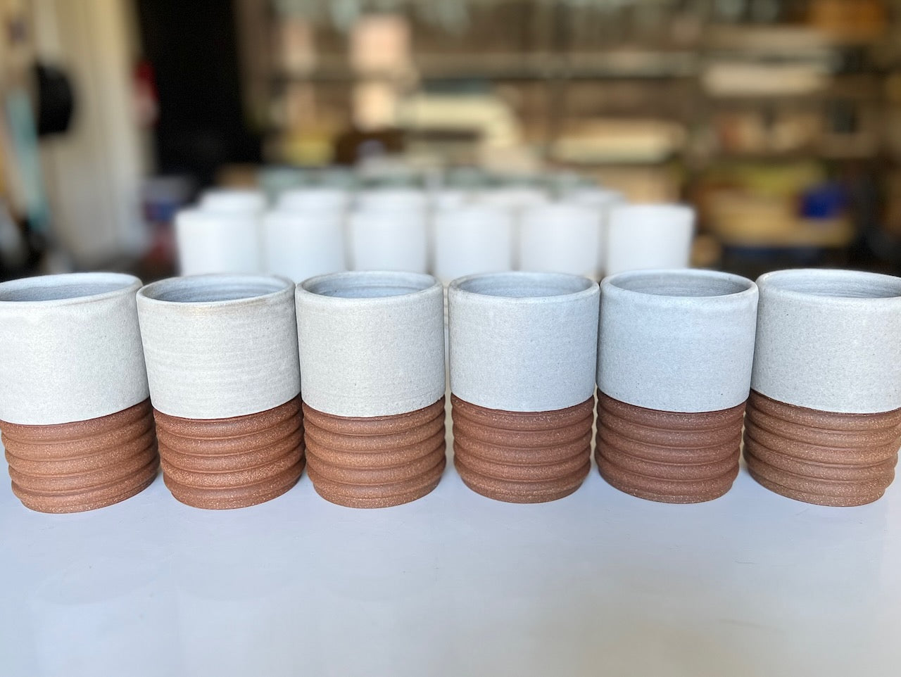 Dark Ribbed Cups (set of 6)