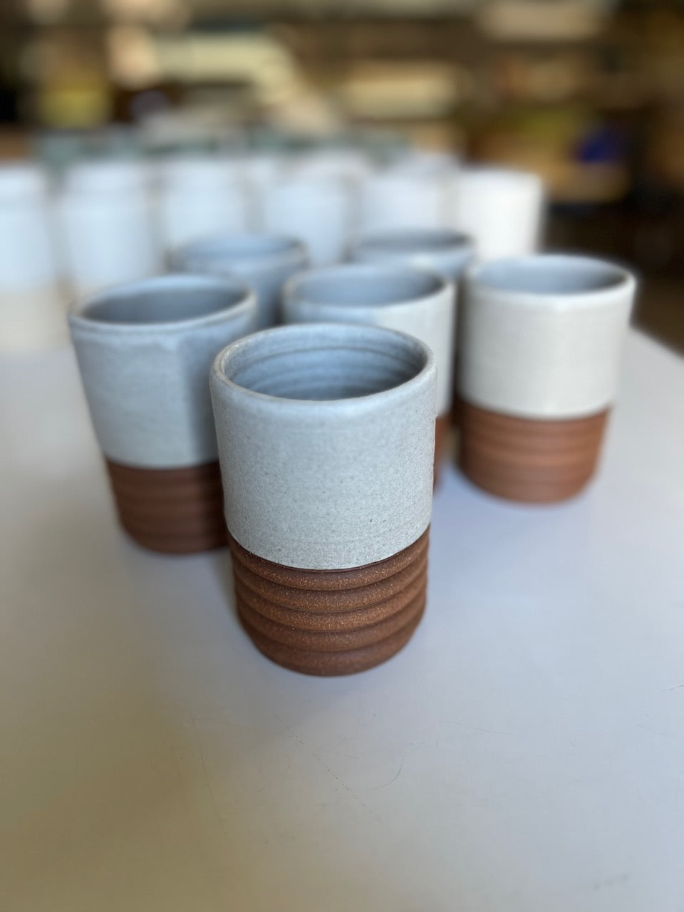 Dark Ribbed Cups (set of 6)