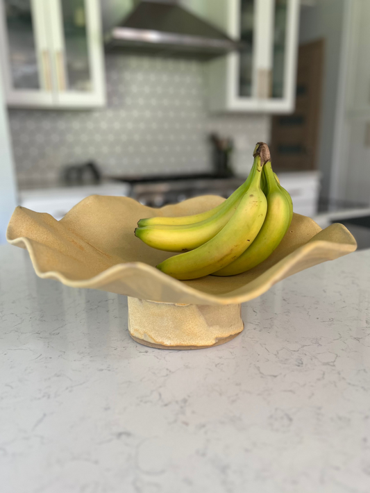 Ruffled Fruit Bowl - Matte Golden Mustard