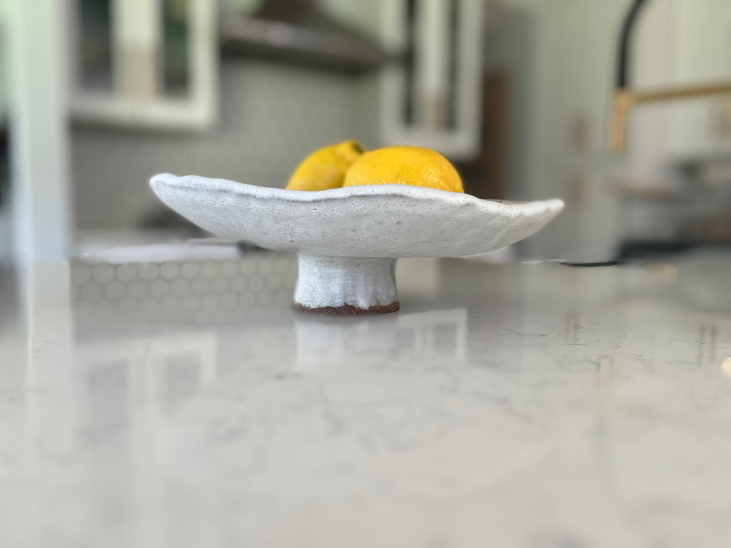 Pedestal Dish Catchall - Frothy Matte White