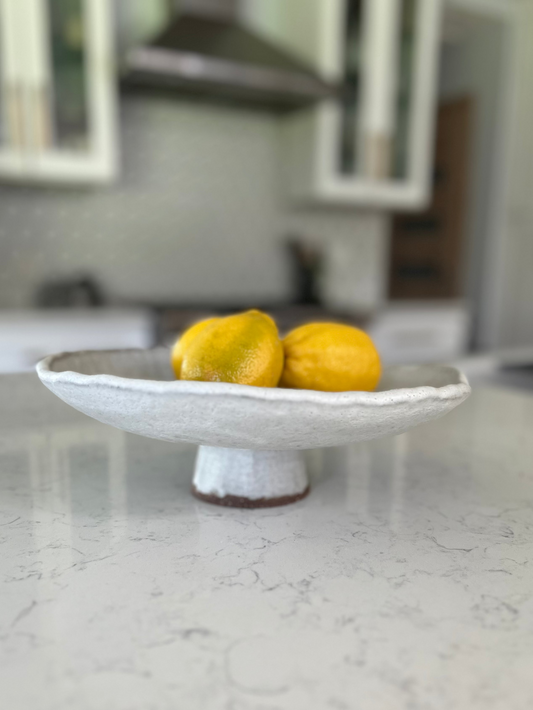 Pedestal Dish Catchall - Frothy Matte White