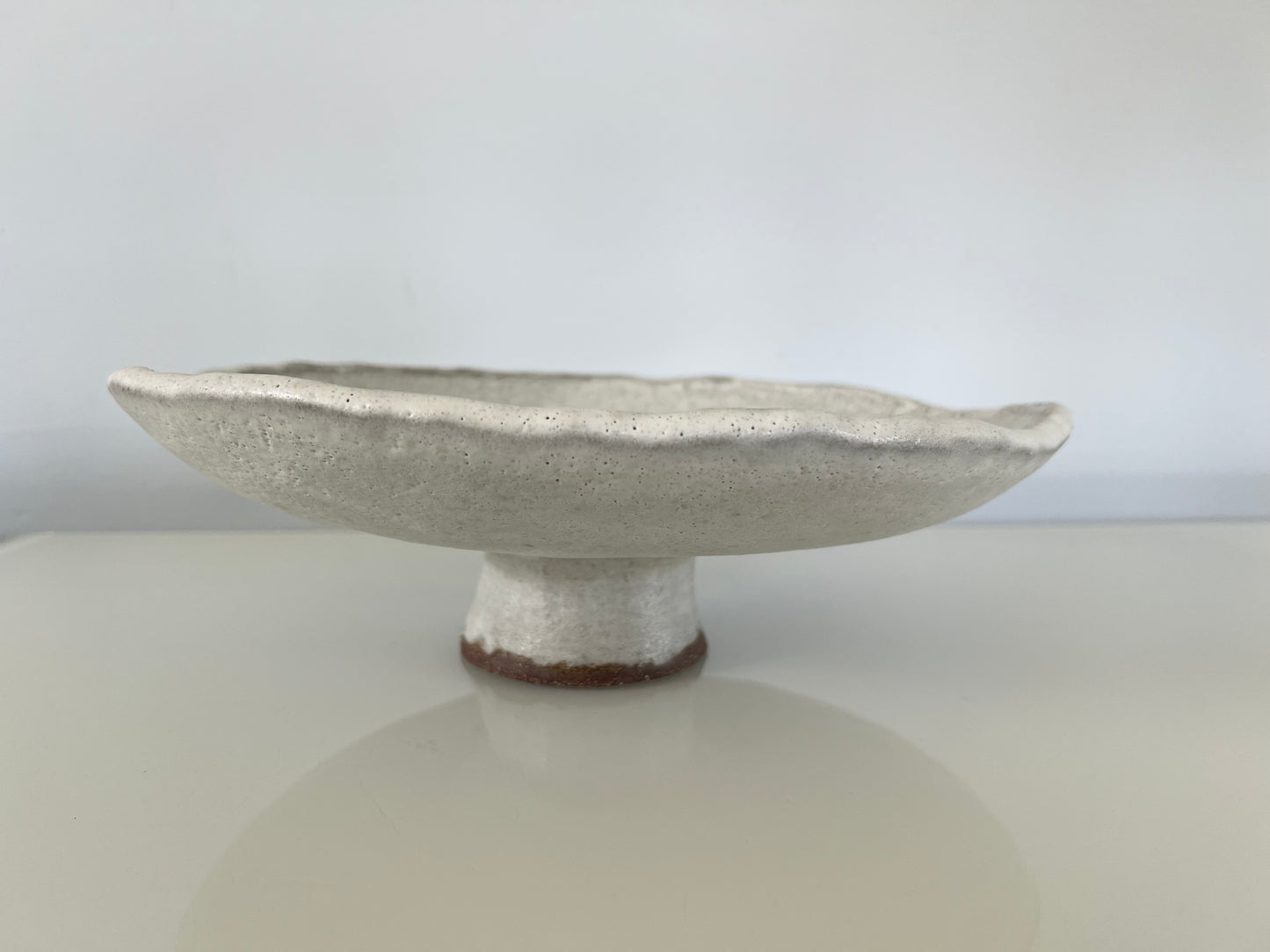 Pedestal Dish Catchall - Frothy Matte White