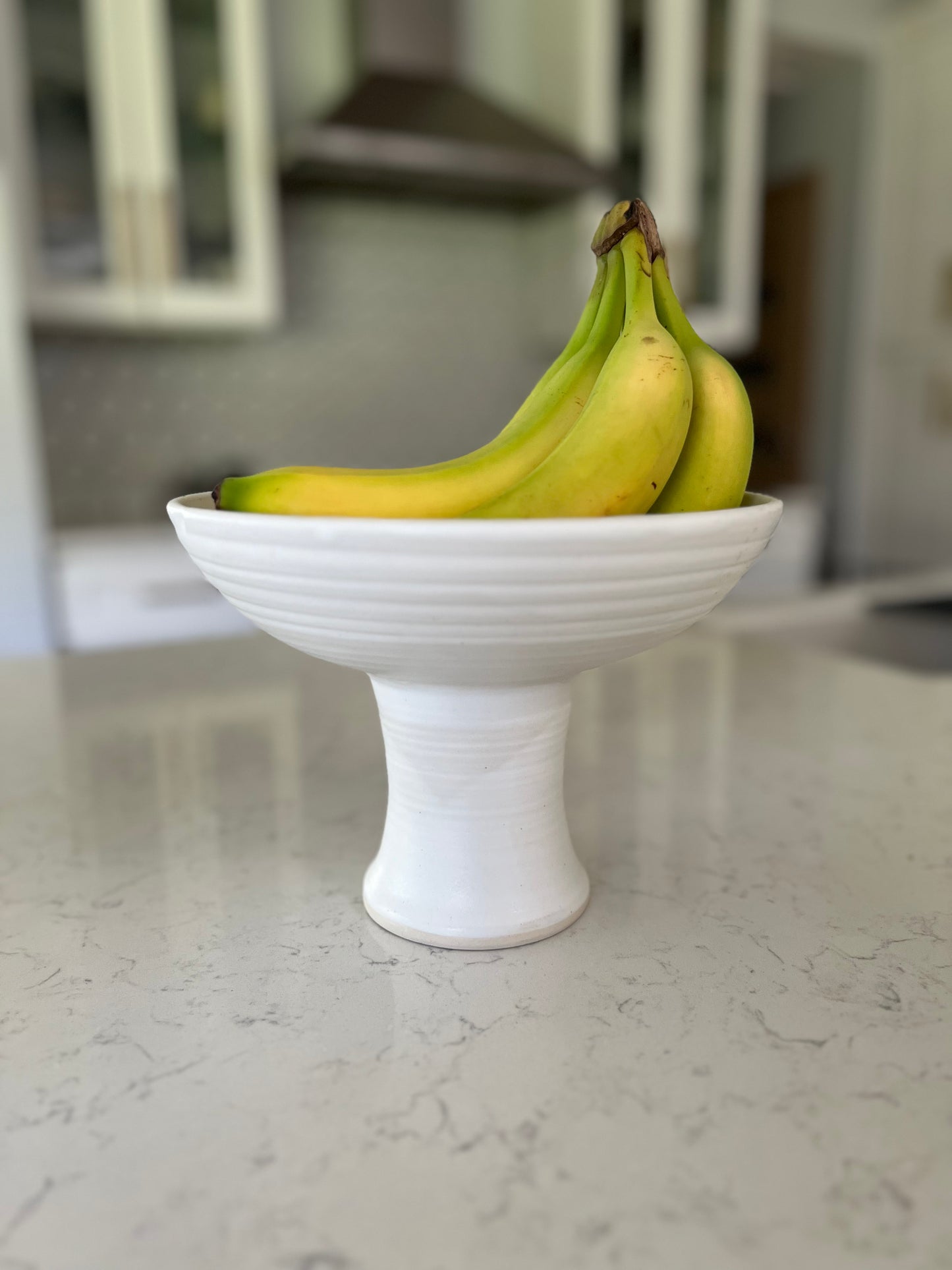 Small Pedestal Fruit Stand - Matte White