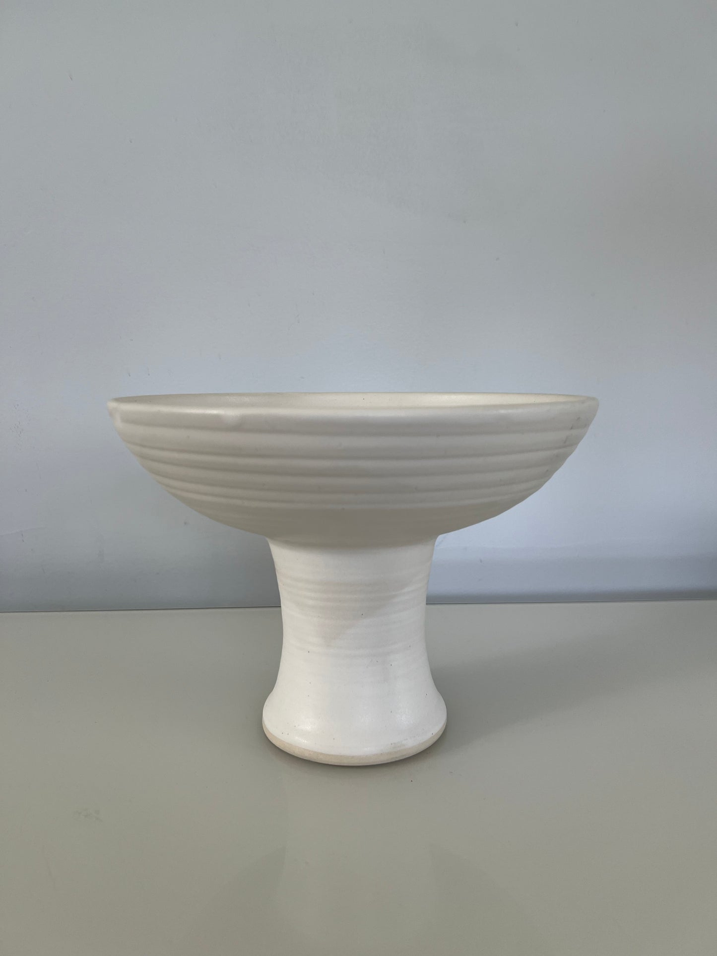 Small Pedestal Fruit Stand - Matte White