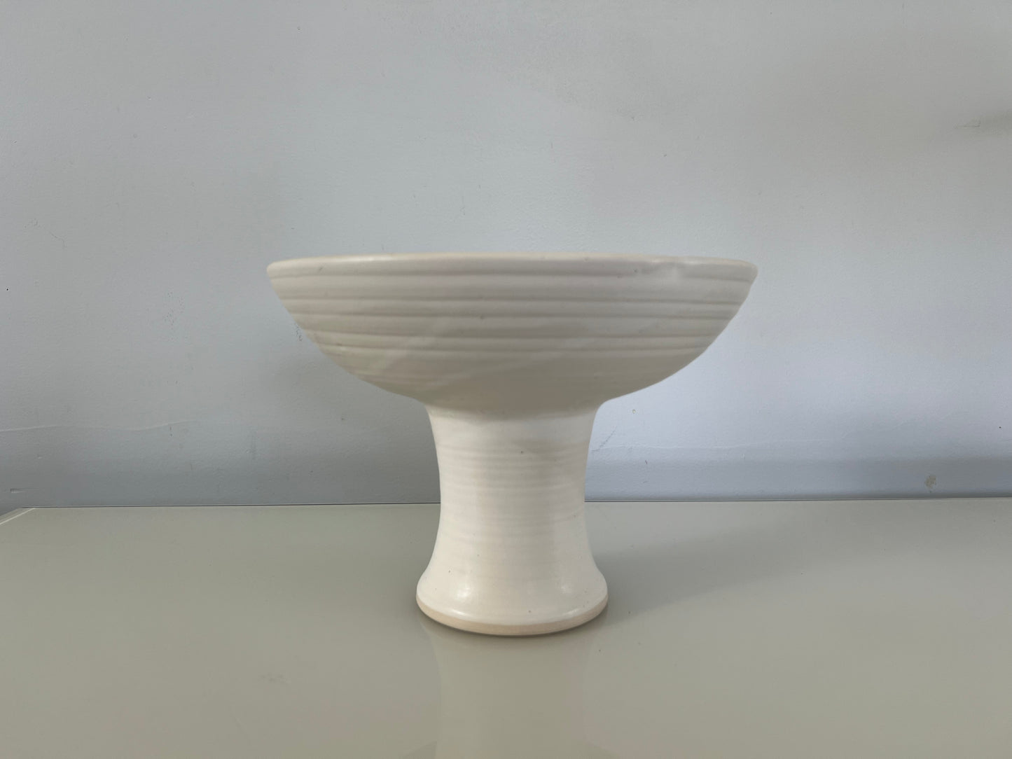 Small Pedestal Fruit Stand - Matte White